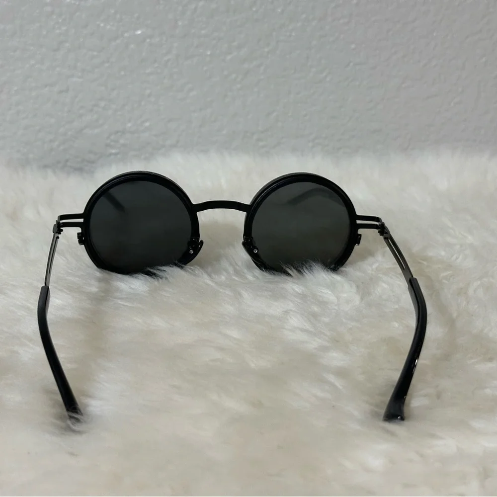 Adjustable Tint Polarized Round Sunglasses, Color All Black